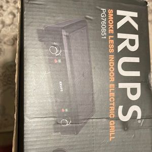 Brand new KRUPS smoke less indoor grill. Priced to sell.